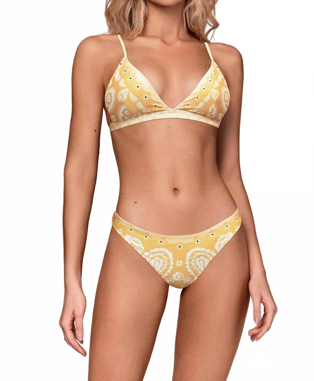NEW OLA AZUL blake oasis bikini top in yellow